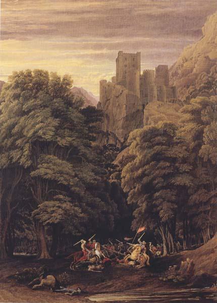 William Turner of Oxford A Scene in the vicinity of a Baronial Residence in the reign of Stephen (mk47)